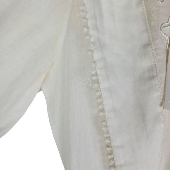 VERONICA BEARD Analeah Dress Embroidered Minidress Puff Sleeves Tassel Pom Pom - Picture 9 of 16